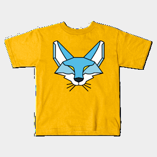 Geometric Blue Fox Kids T-Shirt